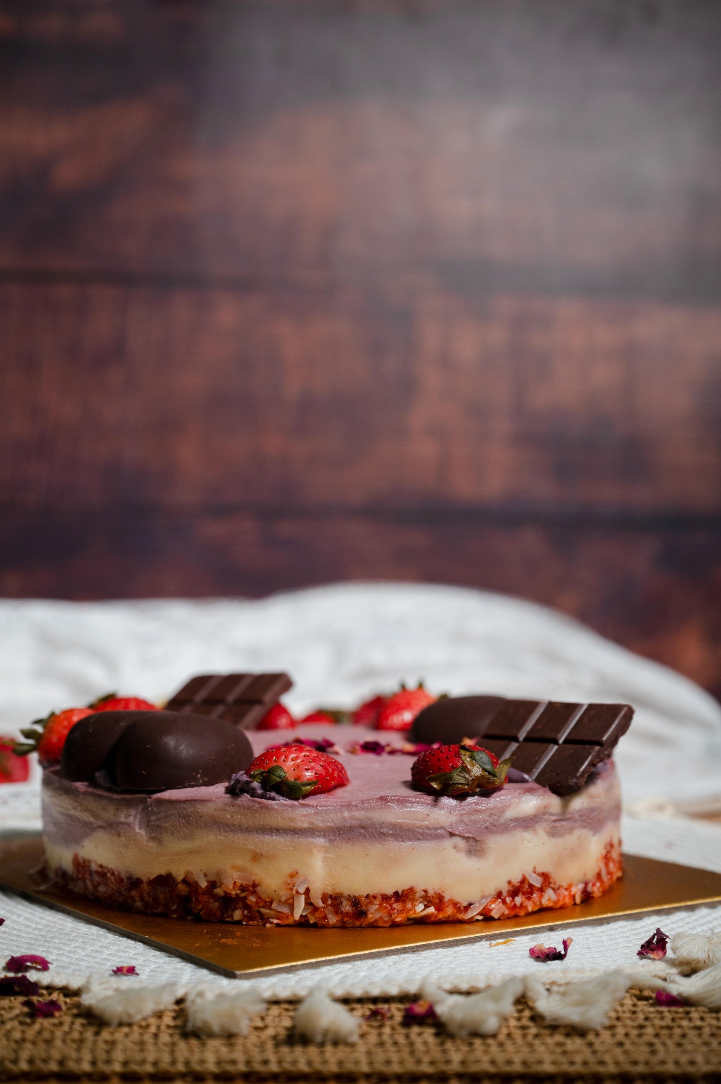 Strawberry White Chocolate Cake - NutriJoy Vegan