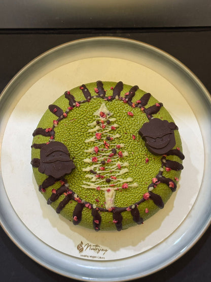 Christmas Hazelnut Matcha Cake